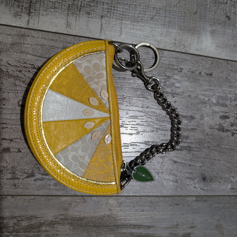 VINTAGE COACH Y2K LEMON‎ SLICE FRUIT COIN PURSE - Picture 3 of 6